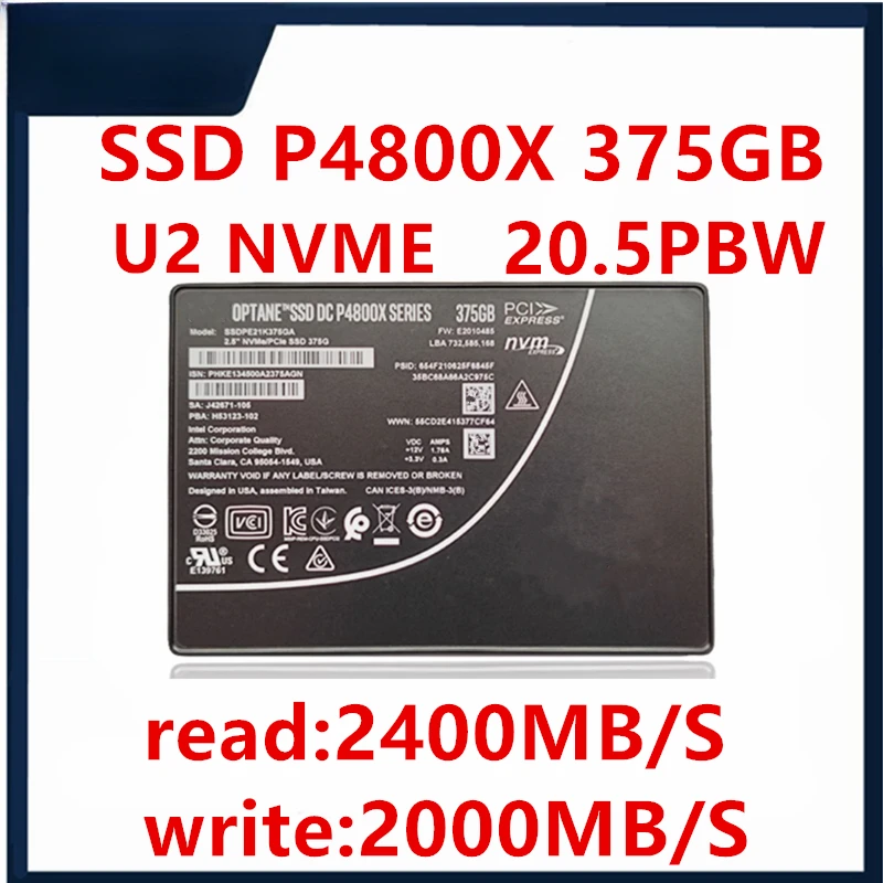 Оригинальный твердотельный накопитель для Intel Opus P4800X 375G 750G 1 5 ТБ U.2 Enterprise