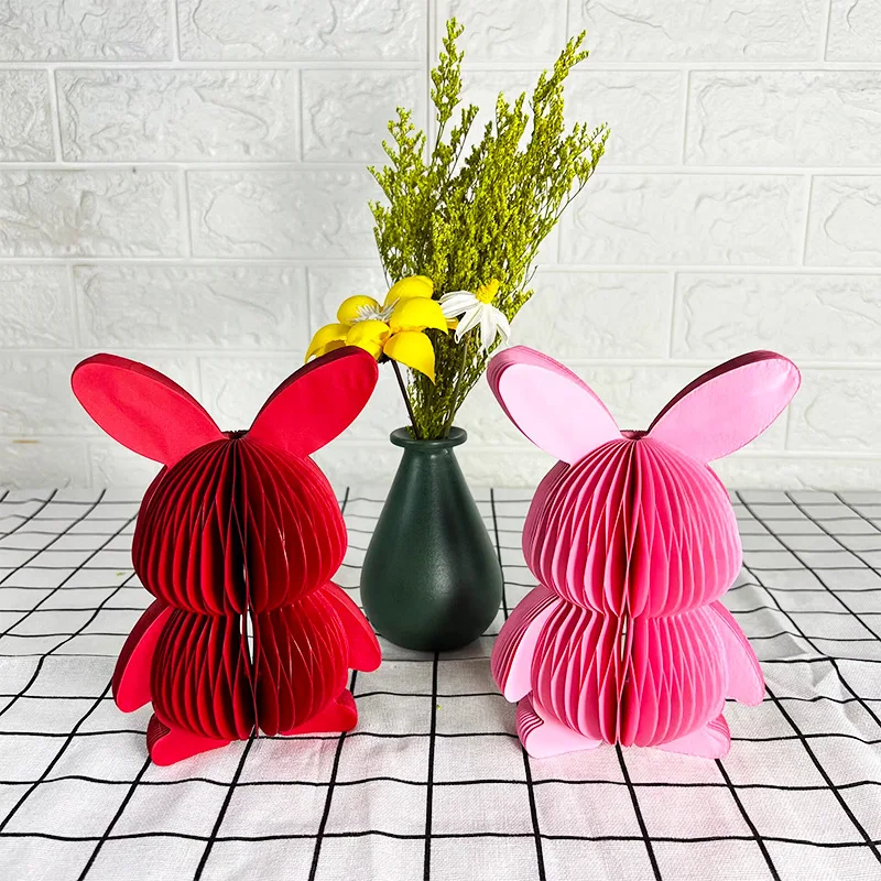

Cute Rabbit Honeycomb Ball Ornament Paired With Children's Bedroom Birthday Party And Wedding Decorations DIY Honeycomb Ball