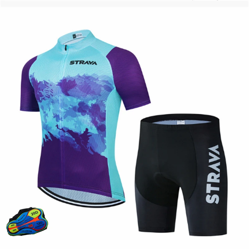 

Quick Dry Bicycle Wear Clothes Mens Short Maillot 2022 STRAVA Black Cycling Jersey 19D Bib Set MTB Uniform Bike Clothing