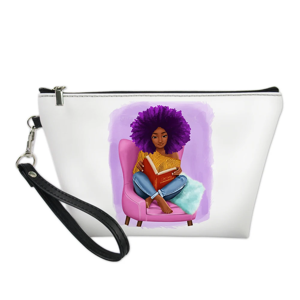Africa Girl Pattern High Quality Cosmetic Bag Bathroom Travel Zipper Washing Bag Lightweight Women Reusable Neceser