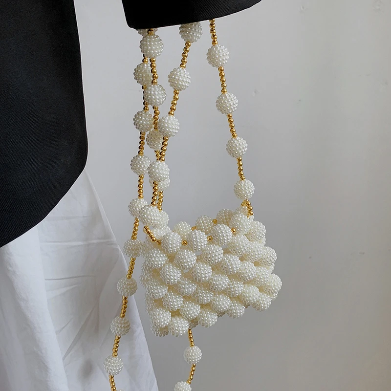 

Female Bags on Sale Fashion Handmade Beading Shoulder Bags Fashion Summer Mini Shoulder Bag Foreign Style Small Bag