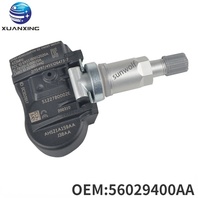 

56029400AA TPMS Tire Pressure Sensor Monitoring System 433MHz High Quality For Chrysler Dodge Challenger Jeep