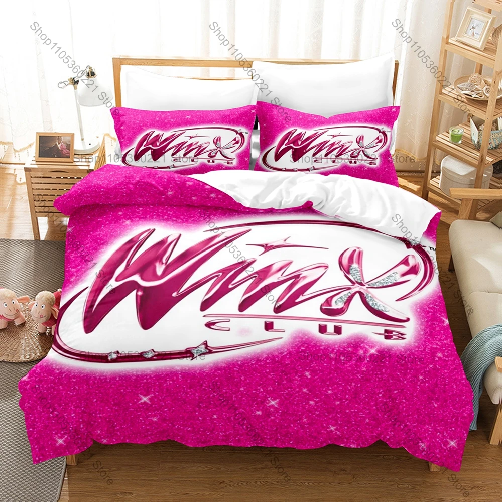 Фото Комплект постельного белья с принтом W-Winx, 3 предмета: мягкий дышащий пододеяльник и наволочки, модное домашнее постельное белье для декора №3