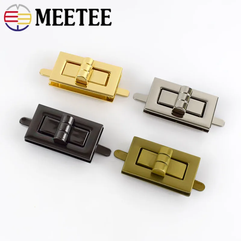

2pc Meetee Metal Twist Turn Lock Snap Clasps Purse for Bag Part Accessories DIY Handmade Closure Hasp Hardware Buckle with Screw