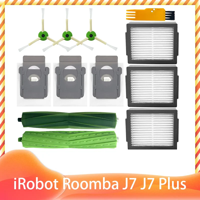 

Replacement Parts for iRobot Roomba J7 7150 / J7 Plus 7550 Robotic Vacuum Cleaner Roller Brush Side Brushes Dust Bag Hepa Filter