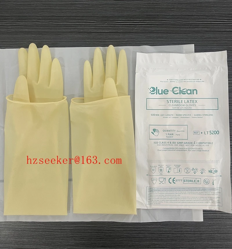 

Blue Clean LT5200 (1 пара) 20-дюймовые латексные перчатки для чистых помещений ISO класса 4 и ЕС GMP класса A, совместимые с промышленной длиной 500 мм