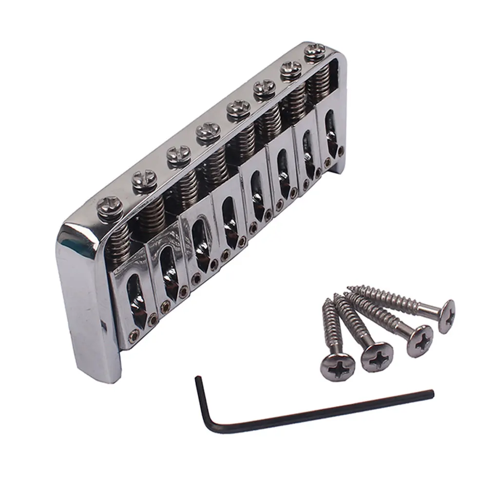 

Electric Guitar Hardtail Bridge with Screws and Wrench Tailpiece Accessory Adjustable Good-Sound Replacement Part School