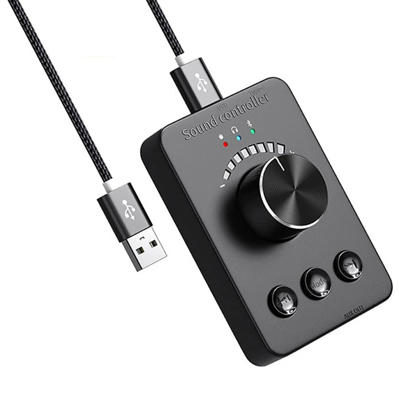 USB Volume Controller, External USB Sound Card, Bluetooth 5.1 Transmitter, Driver-Free (For Windows Xp And Above)