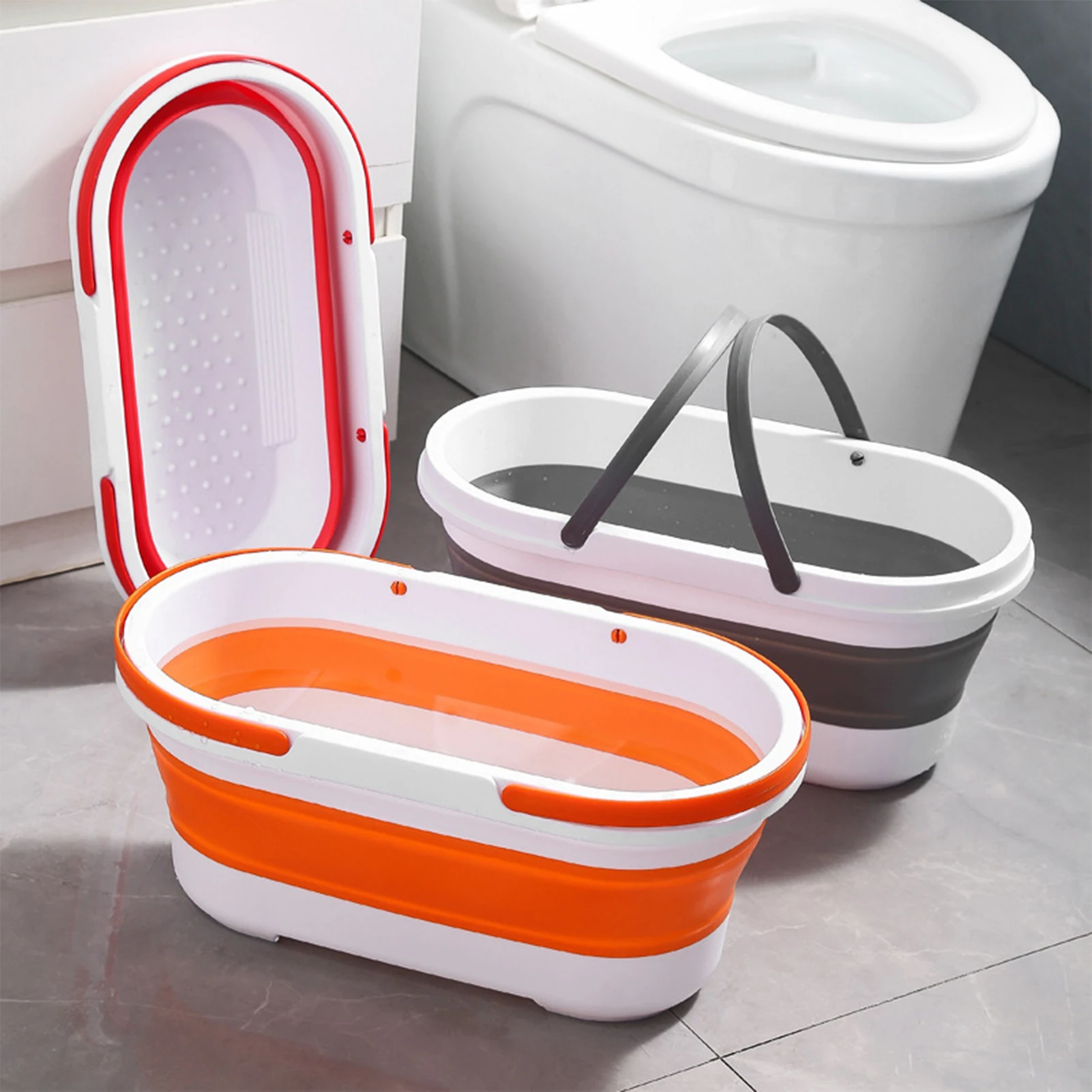 

Effective Fishing Wash Basin Mop Portable With Collapsible Bucket Barrel Tools Handle Pail Foldable Large-capacity Dishpan
