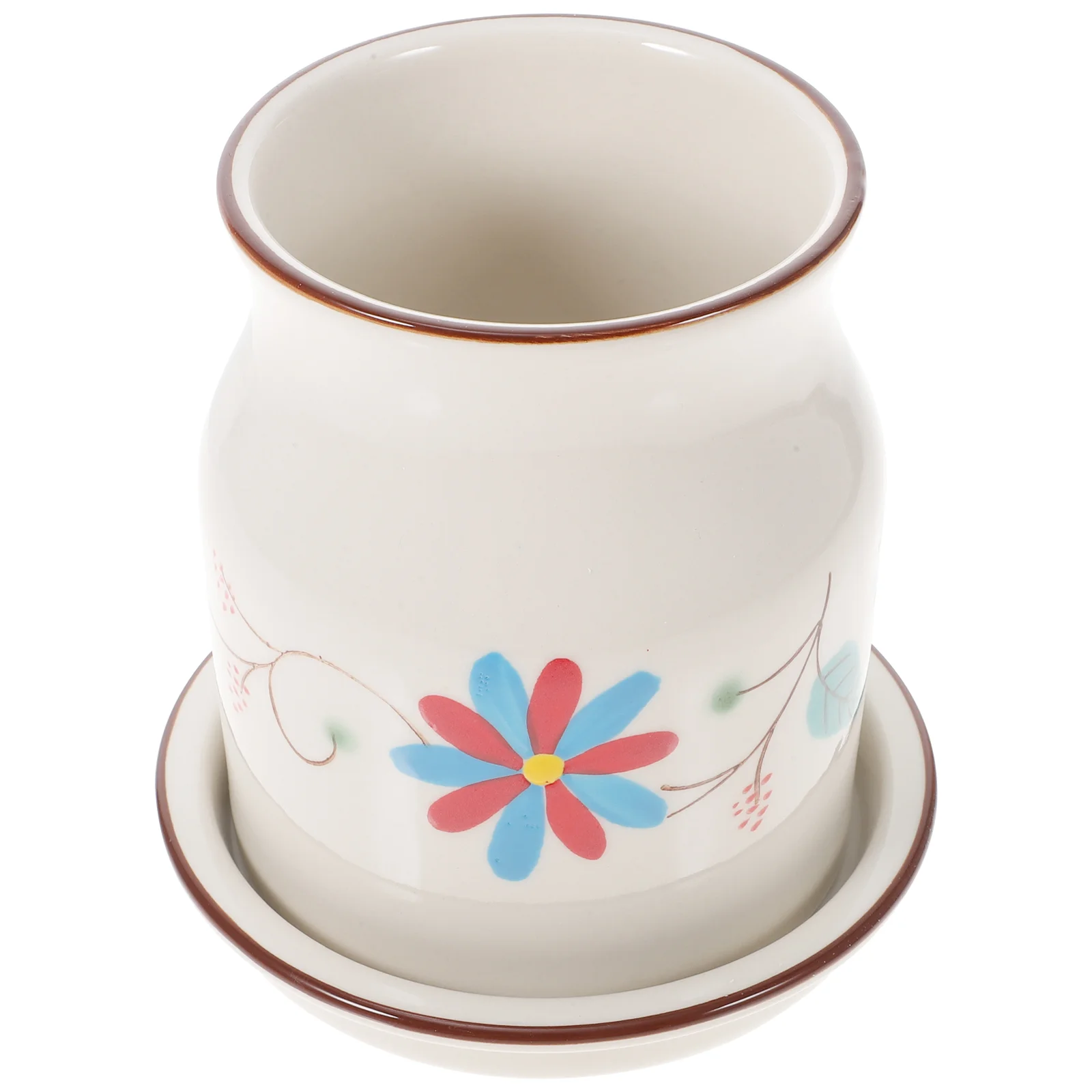 

Utensil Silverware Crock Countertop Kitchen Chopstick Ceramic Organizer Flatware Sink Pottery Cage Rack Drying Drainer Cages