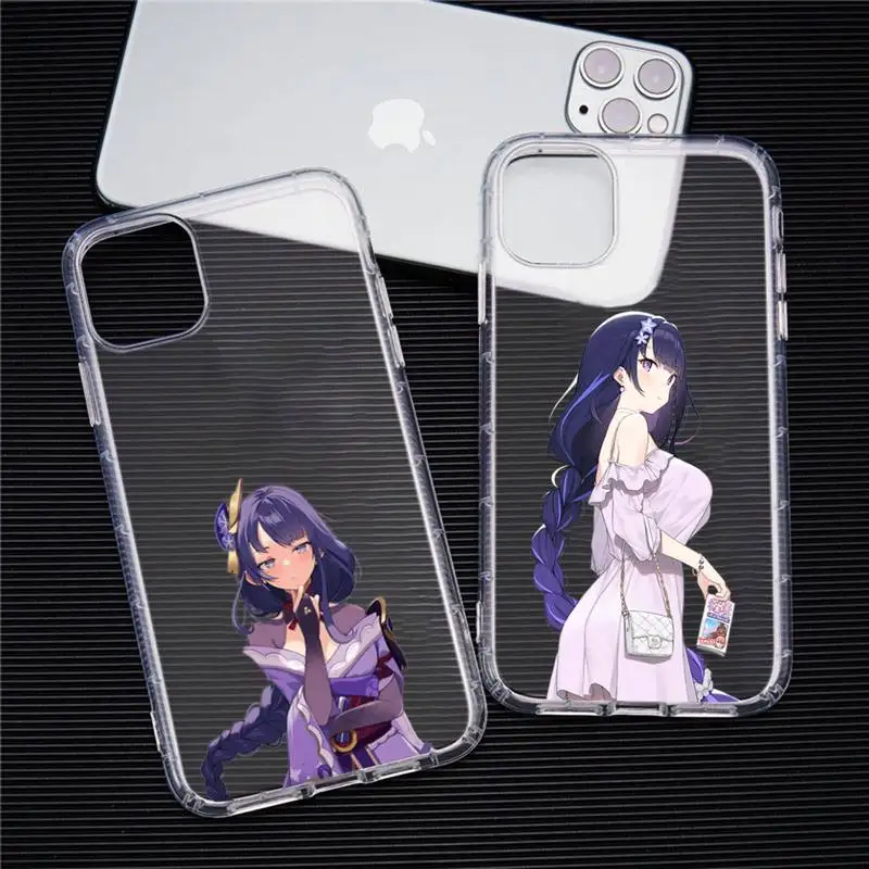 

Genshin Impact Raiden Shogun Phone Case Transparent soft For iphone 12 11 13 7 8 6 s plus x xs xr pro max mini