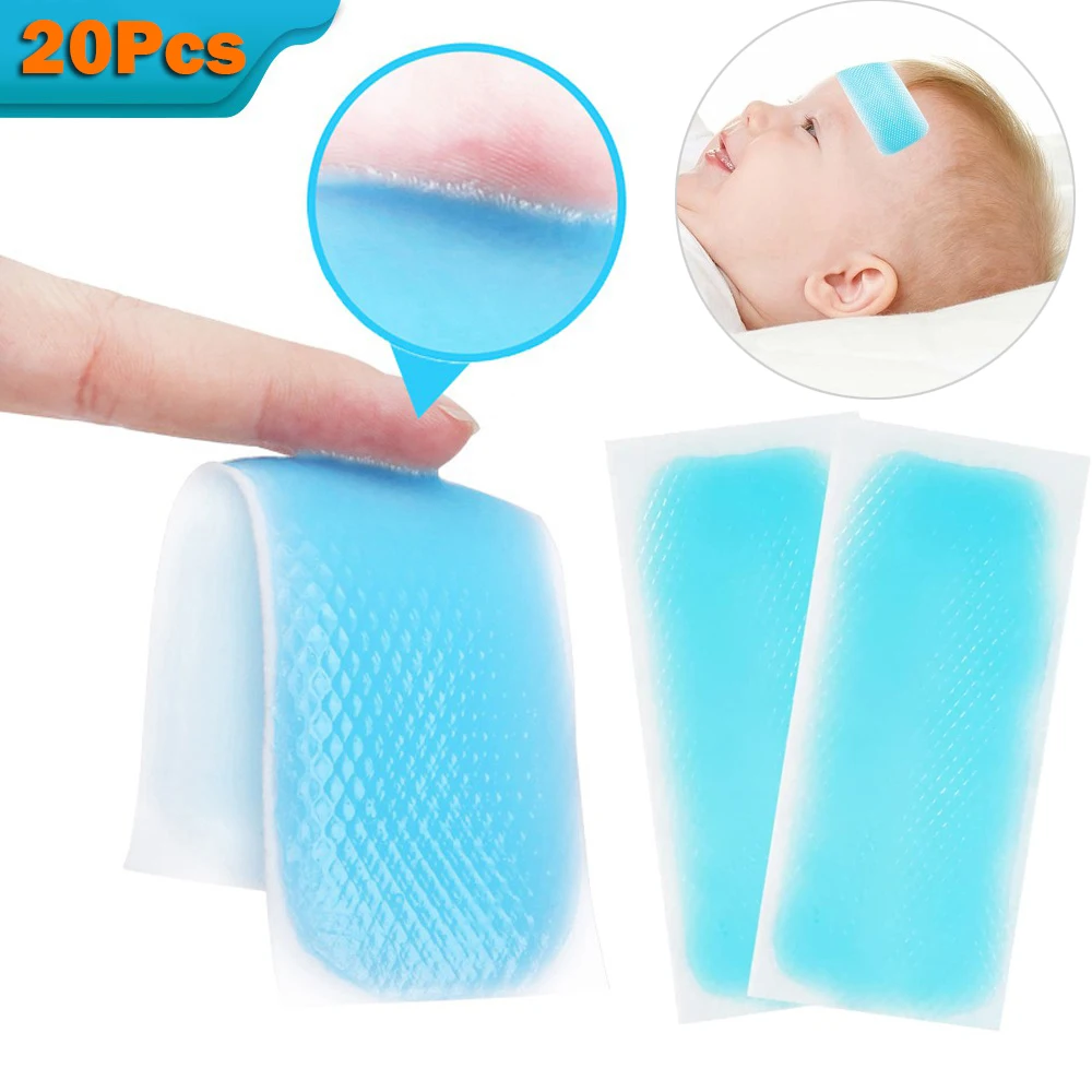 20Pcs Cooling Patches for Fever Discomfort & Pain Relief Cooling Relief Fever Reducer For Baby Kids Adults Cooling Sticker