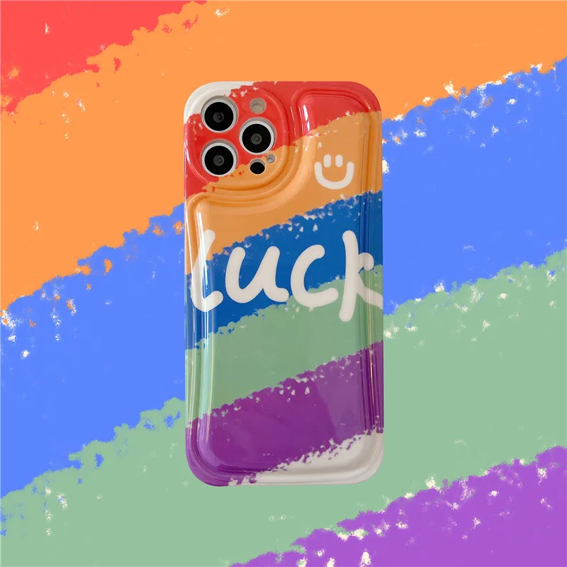 

Colorful Graffiti Luck Phone Case Cover for IPhone 11 12 13 Pro X XR XS Max Shockproof Cases for IPhone 13 Case