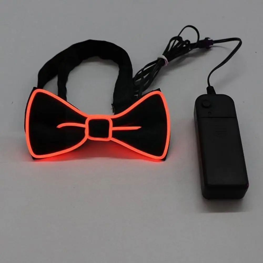 

Festival Costume Party Performance Props LED Suspenders Clips Hanging Pants Clip Luminous Bow Tie Tie Suspenders Set