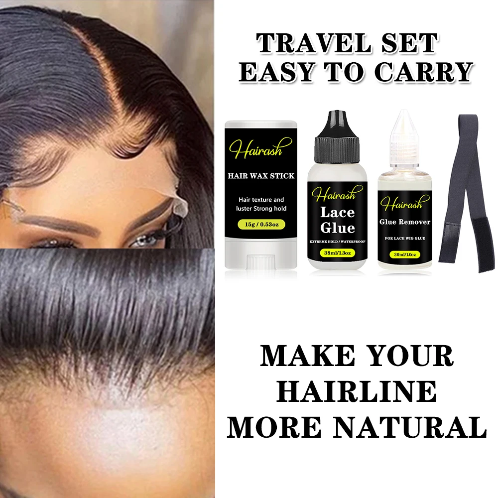Portable Kit Front Lace Wig Glue Waterproof Hair Extension Adhesive And 15g Wax Stick For Wig Glue Remover Wig Installation Set Portable Kit Front Lace Wig Glue Waterproof Hair Extension Adhesive And 15g Wax Stick For Wig Glue Remover Wig Installation Set