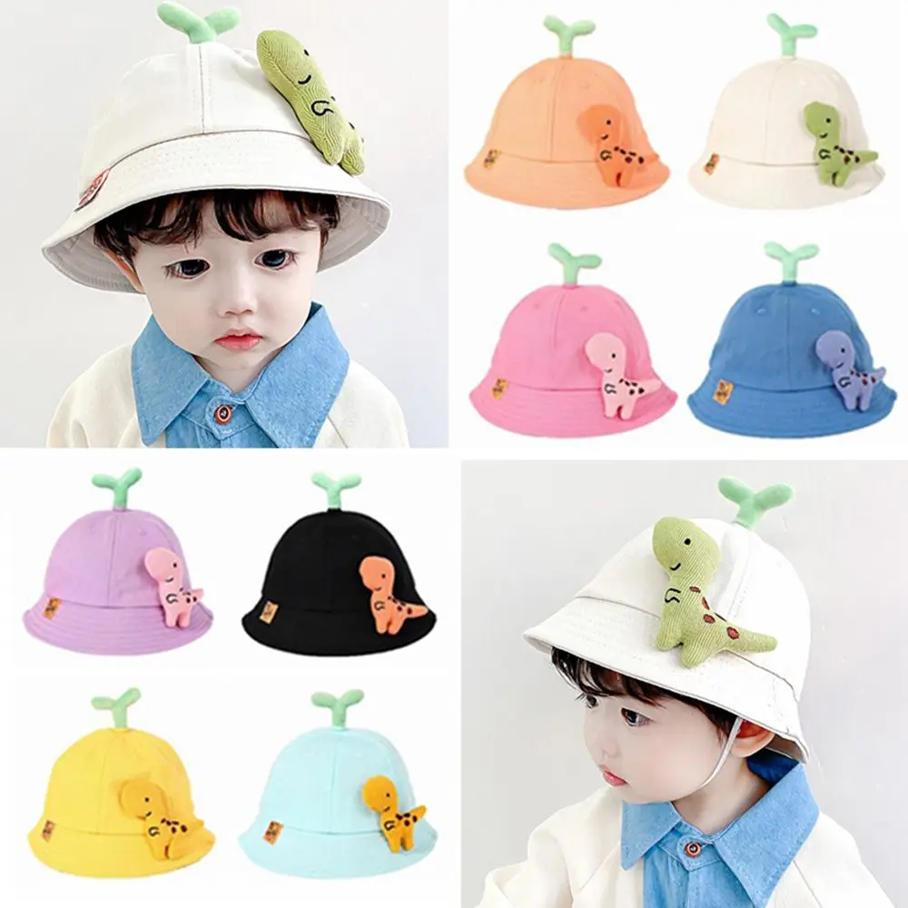 

Cute Dinosaur Summer Beach Fisherman Cap Sun Hat Children Bucket Hat Wide Brim