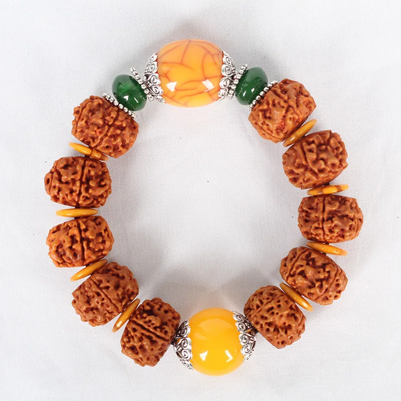 Тибетский стиль Rudraksha Коллекционные предметы-браслет с автографом Натуральные