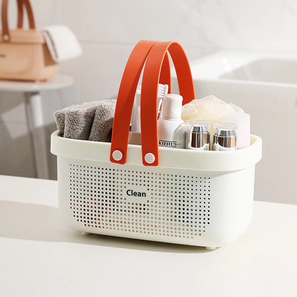 

Large Capacity Baskets Hollow Kitchen Tool Bath Basket Air Drying And Moisture Prevention Large Plastic Bath Basket With Handle