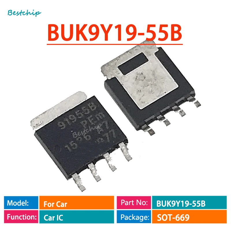 

10-50pcs/lot 91955B BUK9Y19-55B SOT669 SMD Automotive Power Chip IC 55V 46A Transistor