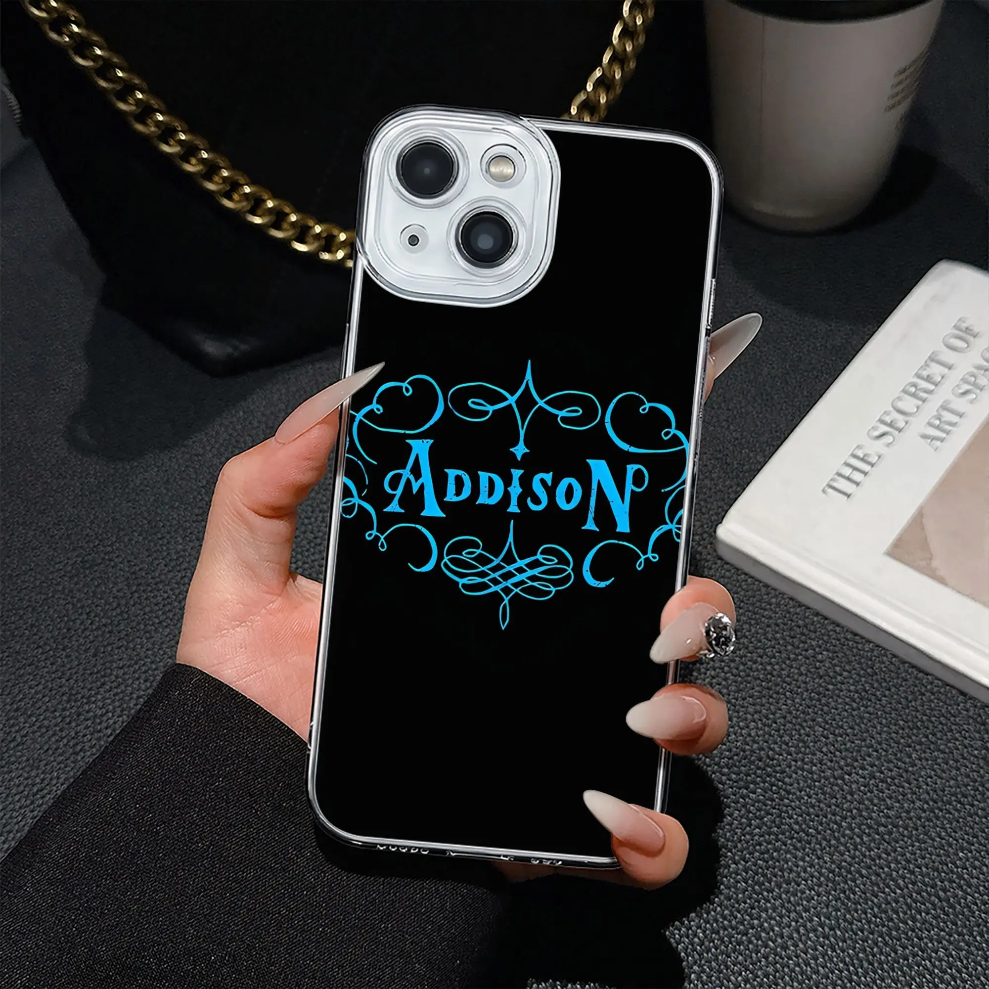 Фото Чехол для телефона Addison Rae с логотипом Addison, противоударный, для iPhone 17, 16, 15, 14, 13, 12, 11 Pro Max №4