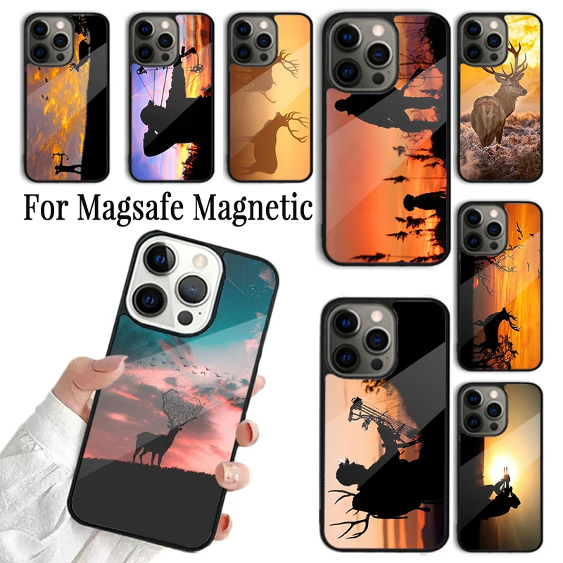 Чехол для Телефона iPhone 16 15 14 13 12 Mini 11 Pro Max Plus Magsafe магнитный чехол с беспроводной