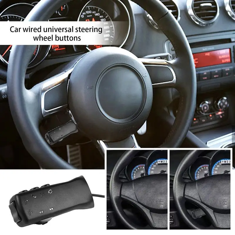 

Steering Wheel Remote 7 Keys Universal Car Steering Wheel Button Intelligent Side Control And Rocker Design Control Adapter