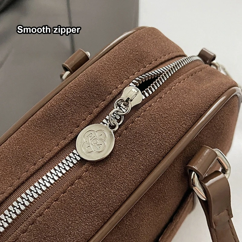 Классическая винтажная сумка через плечо из искусственной замши для работы и