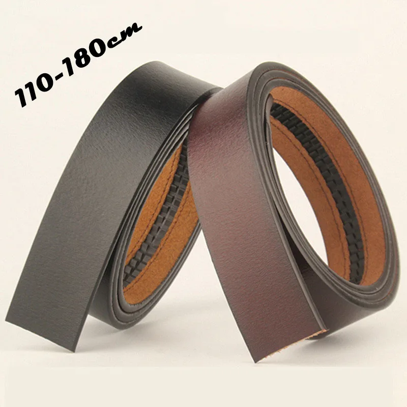 110 120 130 140 150 160 170 180cm Belt Body No Buckle Men Plus Size LONG Belt Genuine Leather Automatic buckle Belts 3.5cm Width