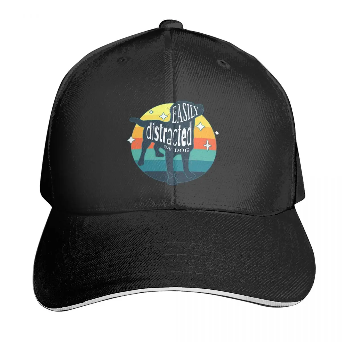 

Easily Distracted By Dogs Casquette, Polyester Cap Customizable Wicking Curved Brim