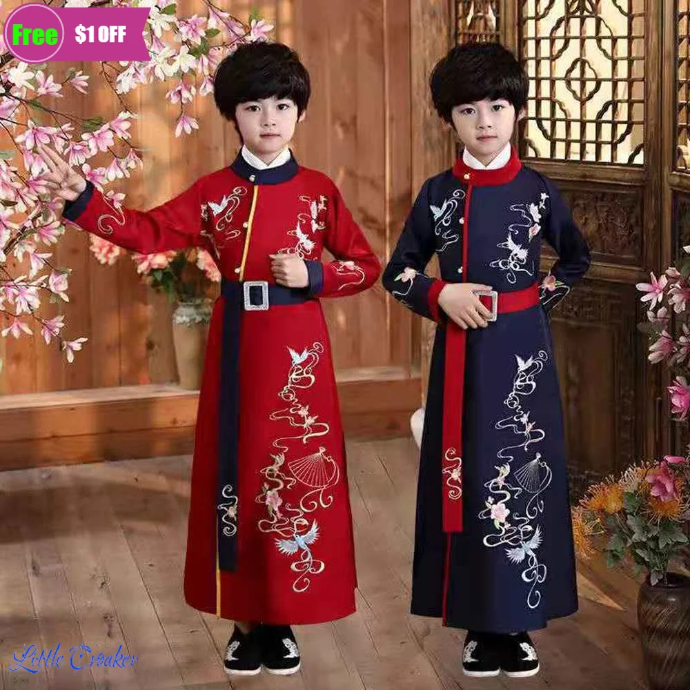 

Hanfu Dress Ancient Chinese Traditional Costume Men for Kids Boys Hanfu Cosplay Child Clothing Tang Dynasty Dance Children