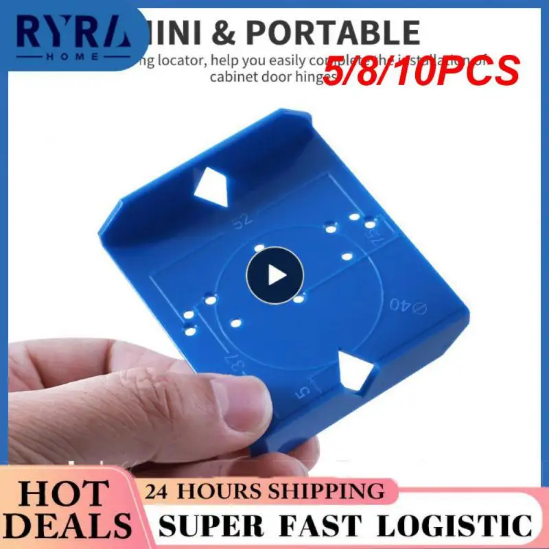 

10PCS Blue Hinge Hole Drilling Guide 35mm 40mm Locator Hole Opener Template Door Cabinets DIY Tools For Woodworking Hand Tools