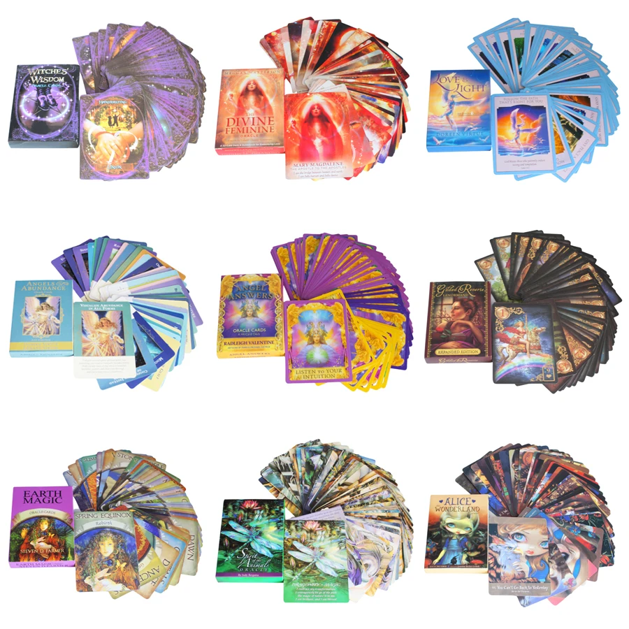 

Tarot Cards English Romance Angels Oracle Cards Lovers Gift Traditional Game With Online Guidebook Board Games