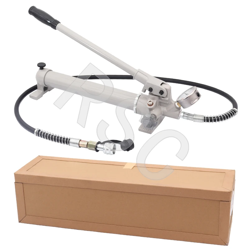 Ручной гидравлический насос с манометром портативный масляный высокого