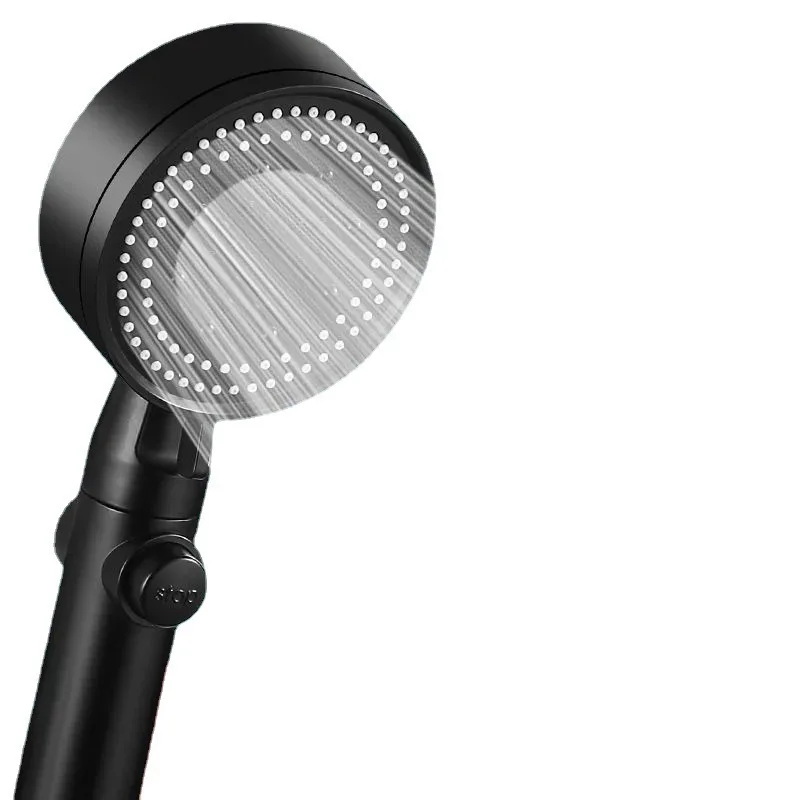 

Water Saving Black 5 Mode Adjustable High Pressure Shower One-key Stop Water Massage Shower Bathroom Accessories
