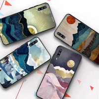 sunset mountain sea phone case for samsung a51 a30s a52 a71 a12 for huawei honor 10i for oppo vivo y11 cover