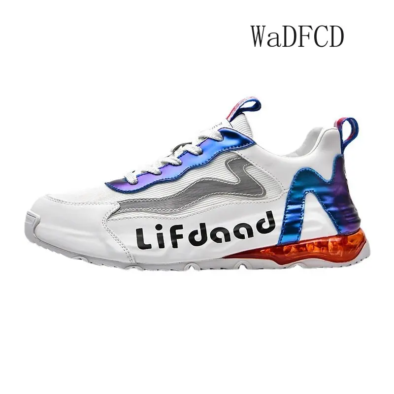 

Chunky Sneakers Men Cover Bottom Board Shoes Fashion Casual Microfiber Leather Breathable Increased Internal Platform Shoes