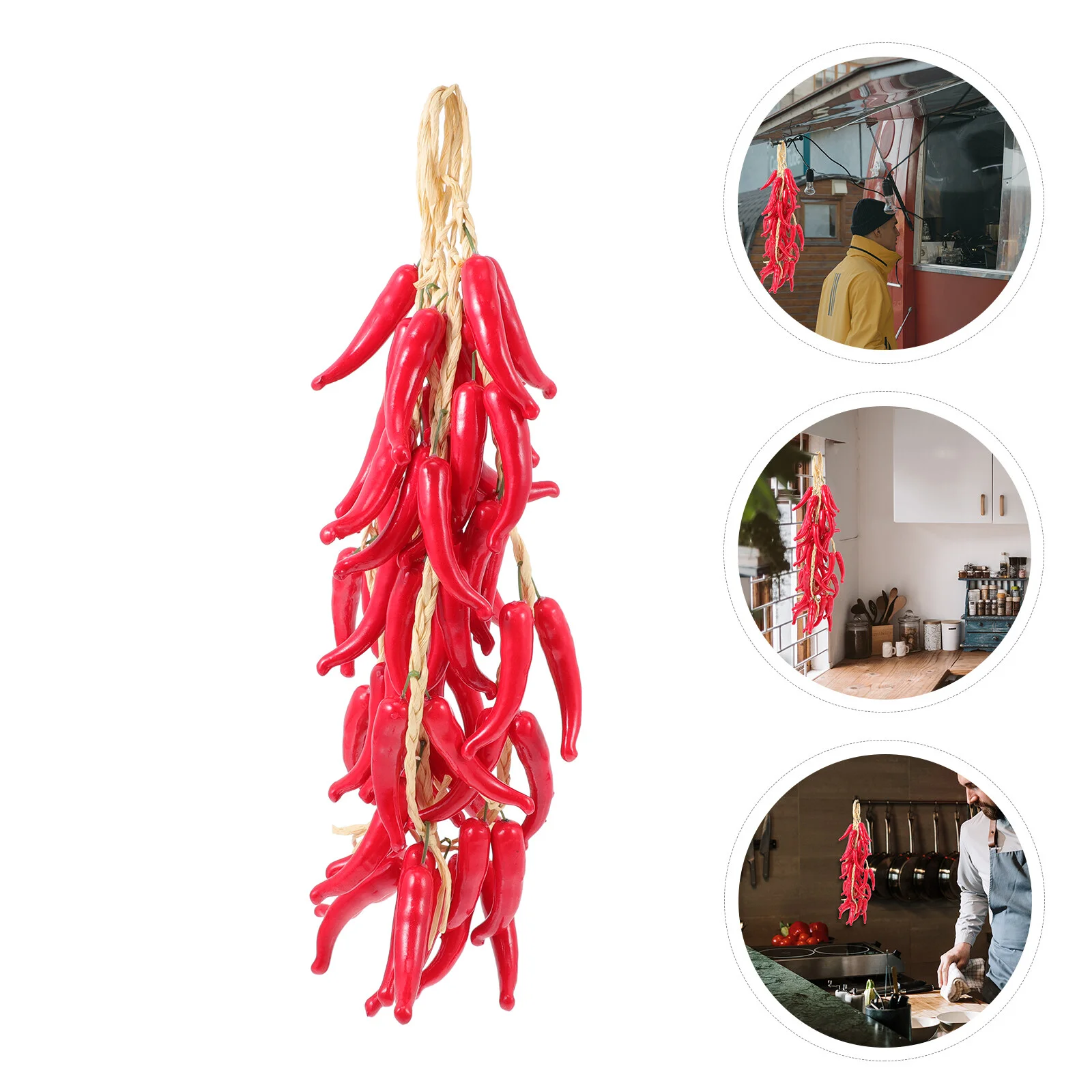 

Simulated Garlic Hanging Skewers Artificial Pepper Strings Chili Simulation Peppers Farmhouse Decor Pendant Decorations Home