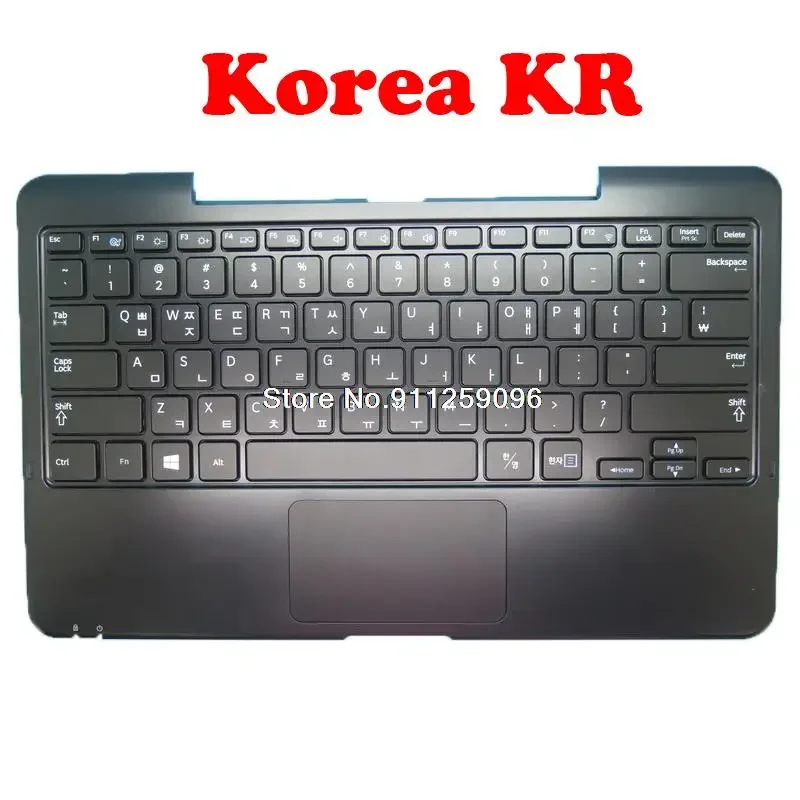 Фото Подставка для рук и клавиатура для ноутбука Samsung XE500T1C, английский, США, Бразилия, BR, Турция, TR, Корея KR BA75-04157P, верхний чехол с тачпадом, новинка №1