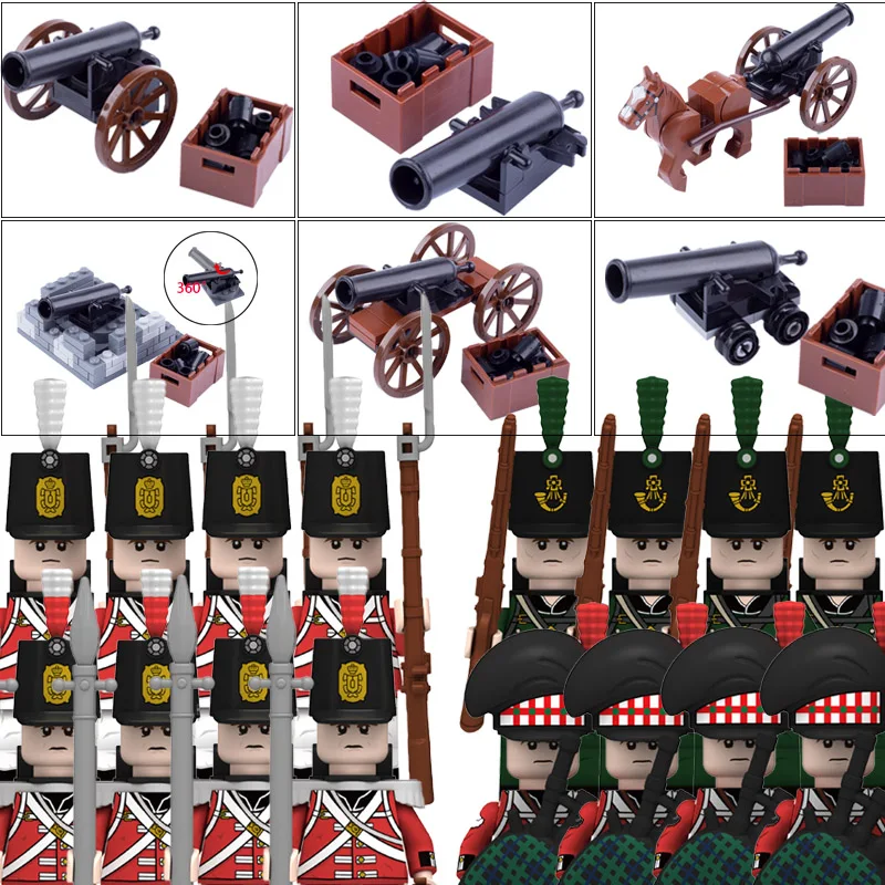 Bloques de construcción del Imperio Medieval para niños, soldado del ejército británico, oficial del Reino Unido, armas NOC, juguetes, regalo