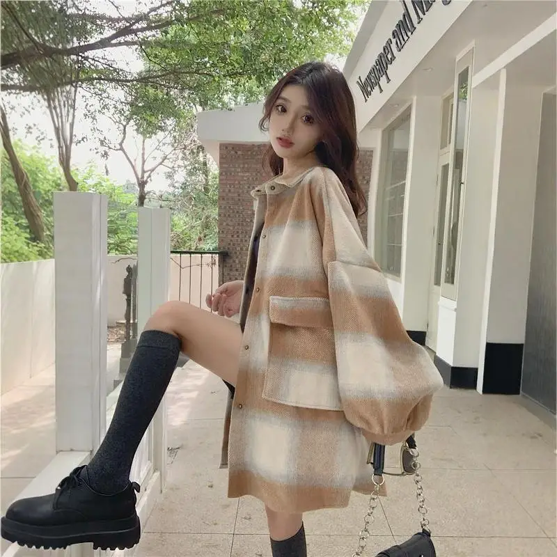 Extra Large 50.00kg Mid-Length Polo Collar Woolen Jacket Men's and Women's Clothing Autumn Winter Thickened Warm Overfit...