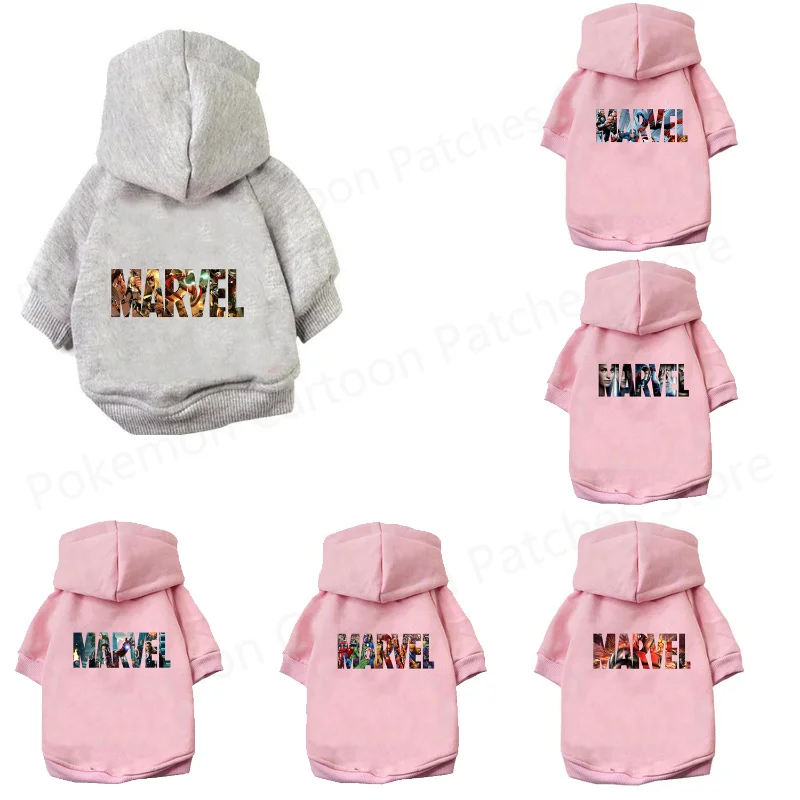 

Marvel Letters Sweatshirt Pet Dog Hoodies Cotton Warm Dog Clothes Hoodie Puppy Sweater Clothing Disney French Bulldog Clothes