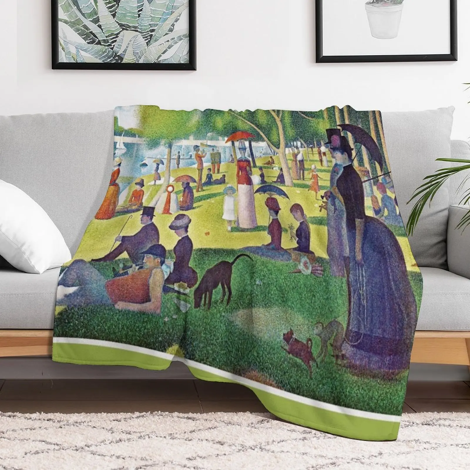 Послеобеденное одеяло Seurat's A Sunday на La Grande Jatte - с изображением опериализма