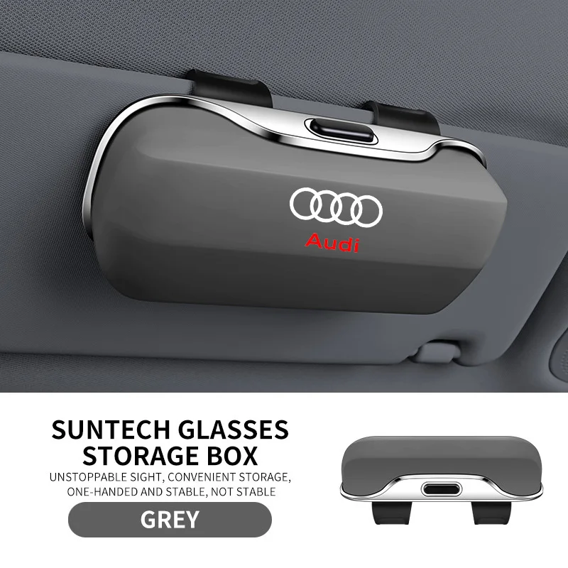 

Для Audi A6 A7 A8 A4 A3 Q7 Q5 Q3 8P B6 B7 B8 Чехол для ключа с логотипом, наклейка, аксессуары, автомобильный козырек, солнцезащитные очки, чехол для автомобильных очков, держатель