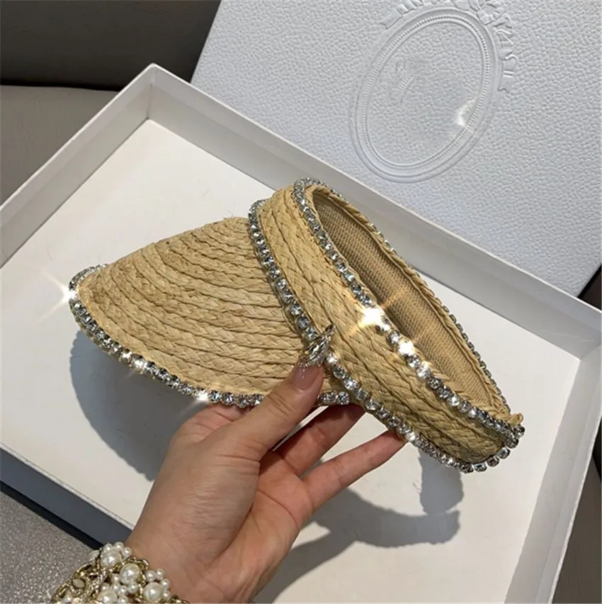 

202302-2508364 шикарная летняя шляпа ручной работы из рафии без искусственной цепочки, роскошная блестящая женская шляпа от солнца, женская шляпа