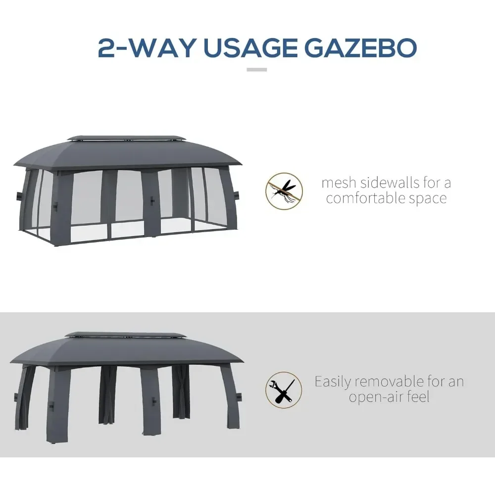 10 'X 20' наружная беседка для внутреннего дворика с сеткой вентилируемая крыша