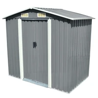 garden storage sheds galvanised steel outdoor tool shed patio decoration grey 204x132x186 cm