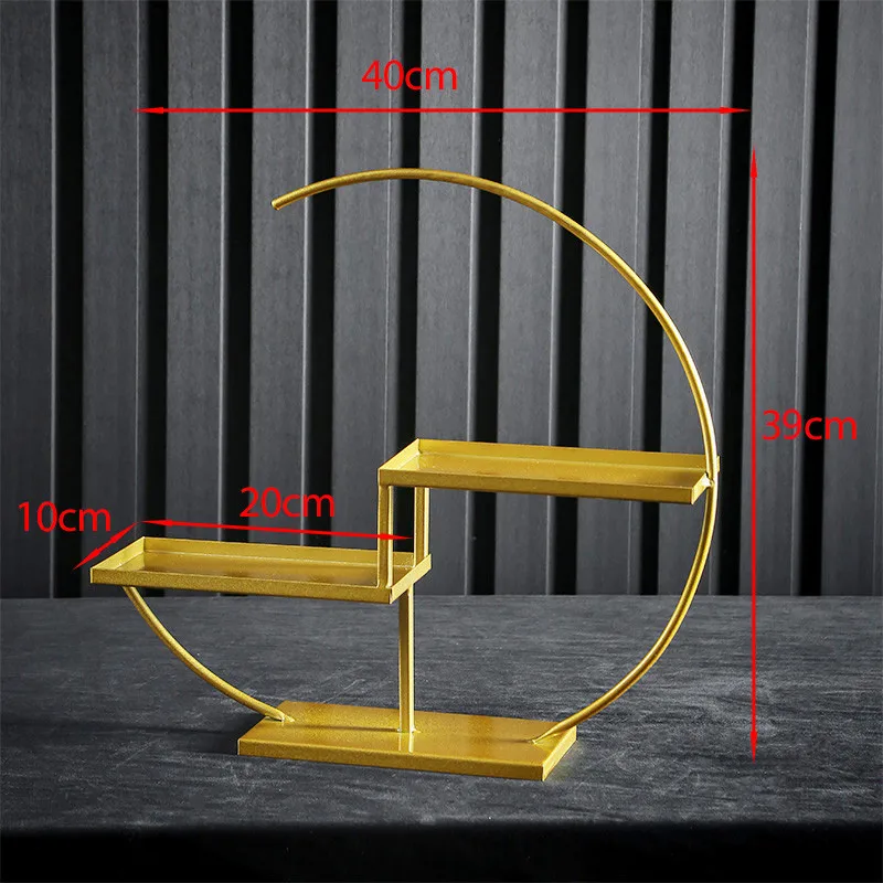 

European Dessert Table Show Wedding Decoration Set Simple cake Dim sum rack buffet buffet tea break table Golden