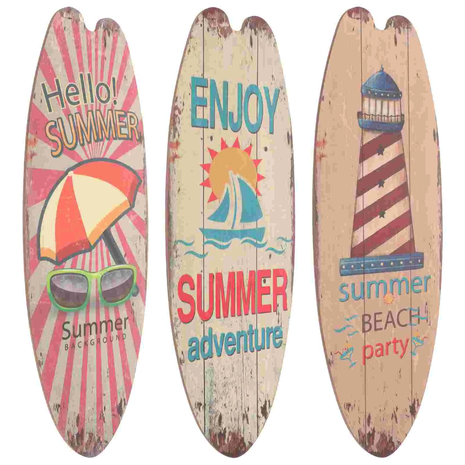 

Marine Style Ornament Indoor Surfboard Plaque Decoration Sign Coffee Shop Wooden Crafts Retro Home