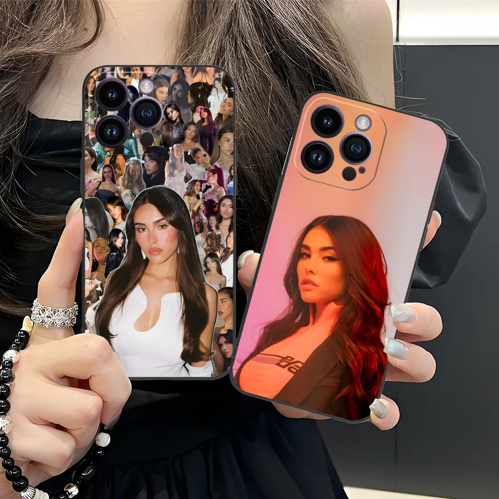Чехол для телефона Madison Beer iPhone 16 15 14 13 12 11 X XR XS 8 7 Pro Max Plus мини-черный чехол смартфона