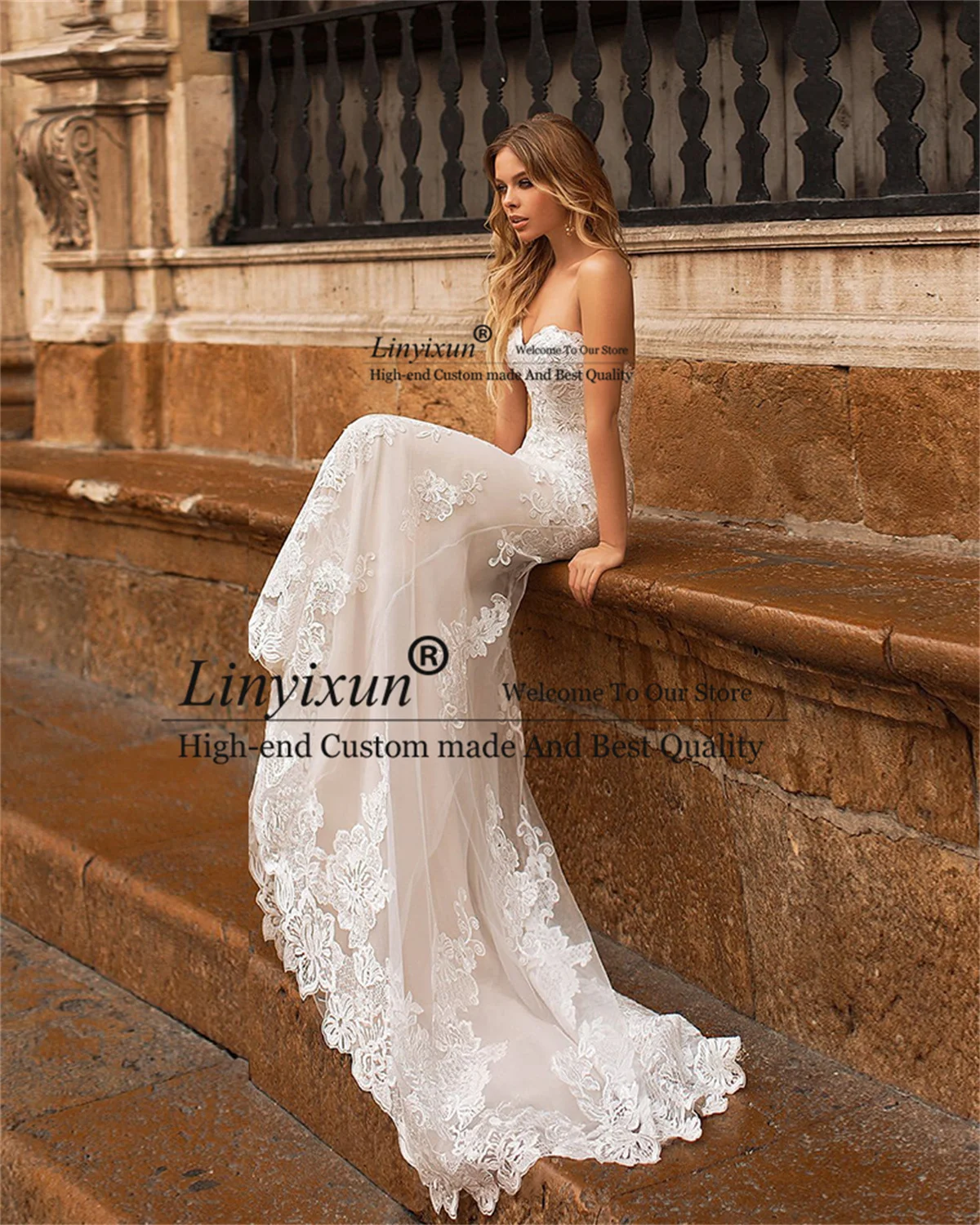 

Vestido De Noiva Detachable Train Mermaid Wedding Dresses Lace Sweetheart Neck Luxury Abito Da Sposa Tulle Robe De Mariee Sereia